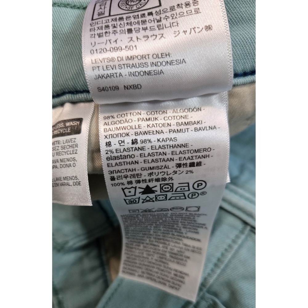 Levis XX Chino Pants Men 38X32 Mint Green Standard Taper Casual Red Tab Stretch - Picture 8 of 14